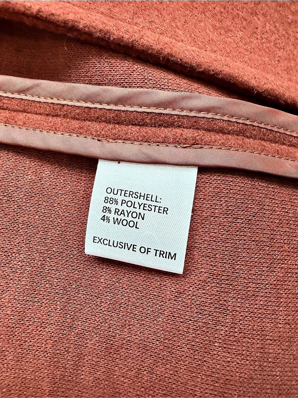EVEREVE Wool Blend Long Coat in Rust/Brown Small - Picture 6 of 7